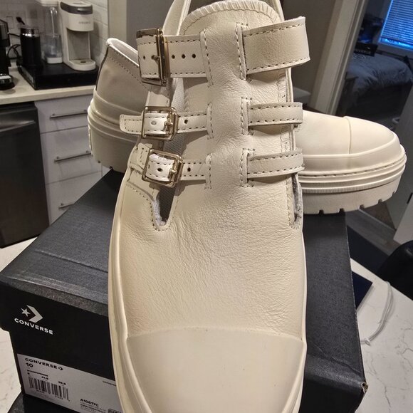 CONVERSE Chuck Taylor All Star Lugged Heel Mary Jane Platform Leather SZ 10 NEW - Picture 2 of 13